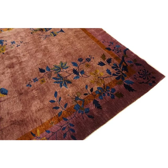 1920s Purple Mauve Antique Solid / Open Field Chinese Art Deco Carpet Rug For Sale In New York - Image 6 of 10