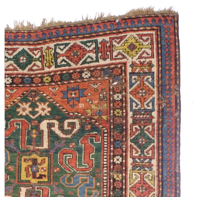 Antique Cloudband Kazak Rug 4’3" X 5’7” For Sale - Image 4 of 6