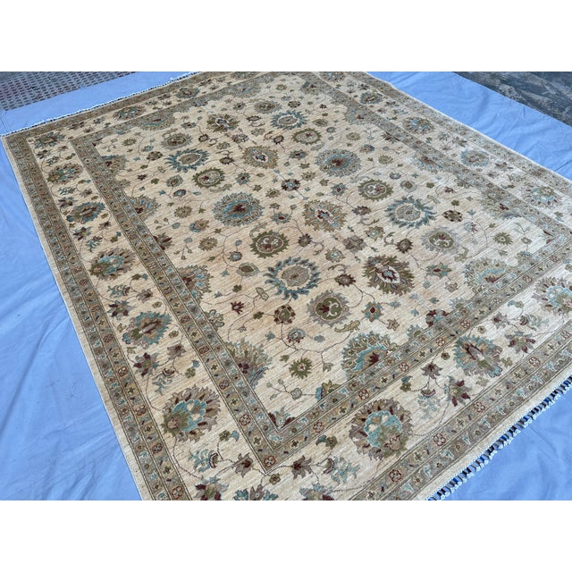 Hand-Knotted Oushak Style Wool Area Rug - 8'1" X 10'0" For Sale - Image 4 of 15