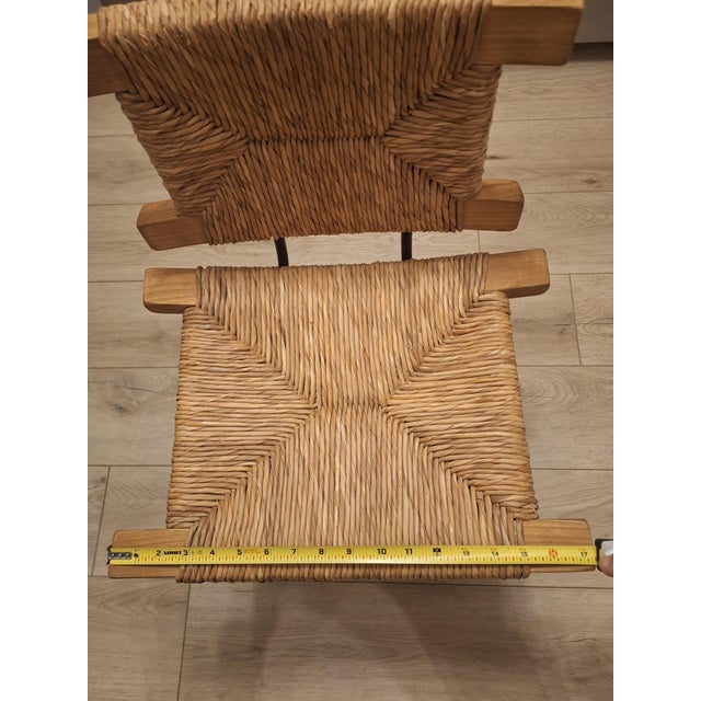 Tan Mid-Century Victor Courtray Style Woven Swivel Dining Chairs - Set of 3 For Sale - Image 8 of 9