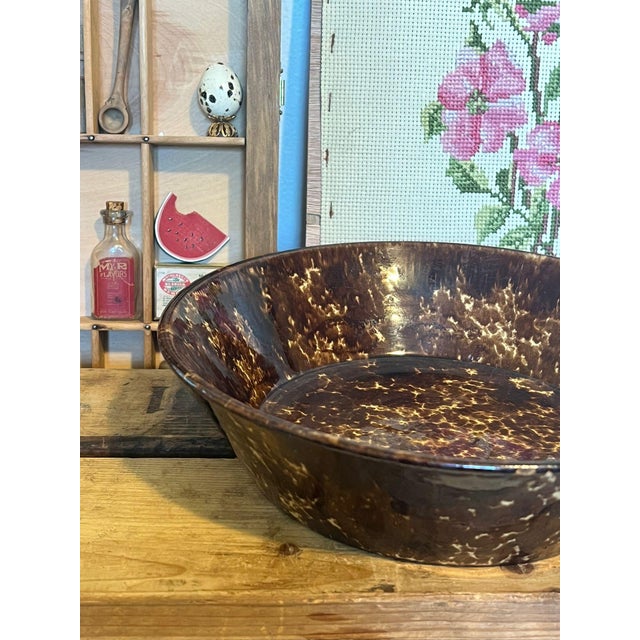 Antique Late 19th Century Rockingham Pottery Bowl For Sale - Image 4 of 6