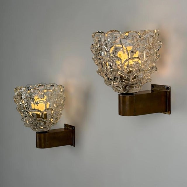 Vintage Festoni Wall Sconces by Ercole Barovier for Barovier & Toso, 1938, Set of 2 For Sale - Image 4 of 18