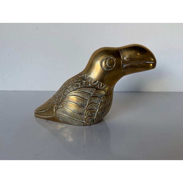 1980s Vintage Dolbi Cashier Solid Brass Toucan Sculpture For Sale - Image 4 of 12
