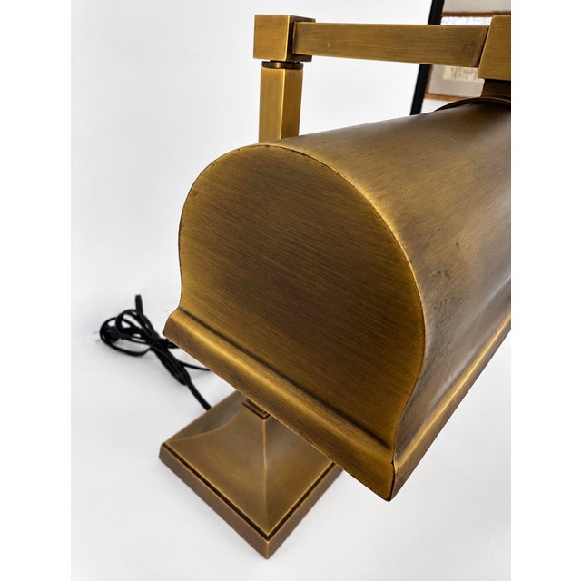 2010s Aged Brass Bankers or Library Lamp For Sale - Image 12 of 18