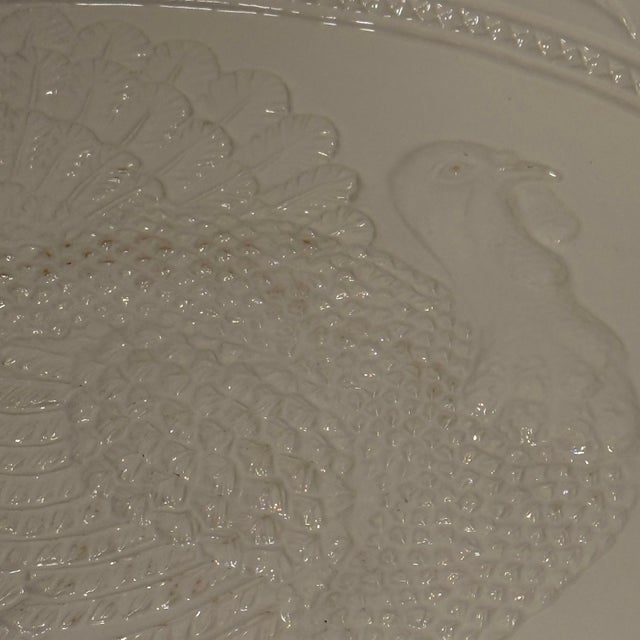 Vintage Portuguese Majolica Turkey Platter A. Santos For Sale - Image 4 of 11
