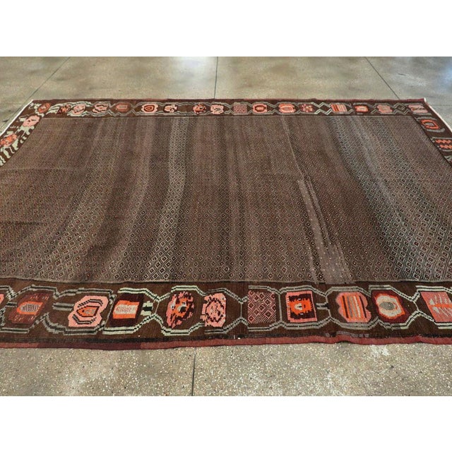 Textile Galerie Shabab Collection Mid-20th Century Handmade Turkish Tribal Room Size Carpet For Sale - Image 7 of 10