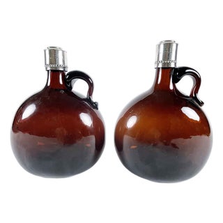 Oak Box with Liquor Bottles 1800, Set of 3 For Sale