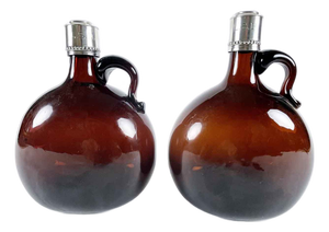 Oak Box with Liquor Bottles 1800, Set of 3