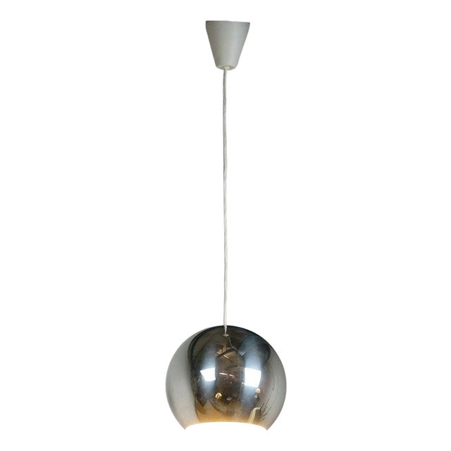 Chromed Topan VP6 Pendant attributed to Verner Panton from Louis Poulsen, Denmark, 1960s For Sale