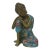 Vintage Cloisonne Enamel Lotus Resting Buddha Metal Statue For Sale