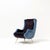 High-Back Lounge Chair in Blue and Mauve Velvet, 1950s For Sale - Image 11 of 11