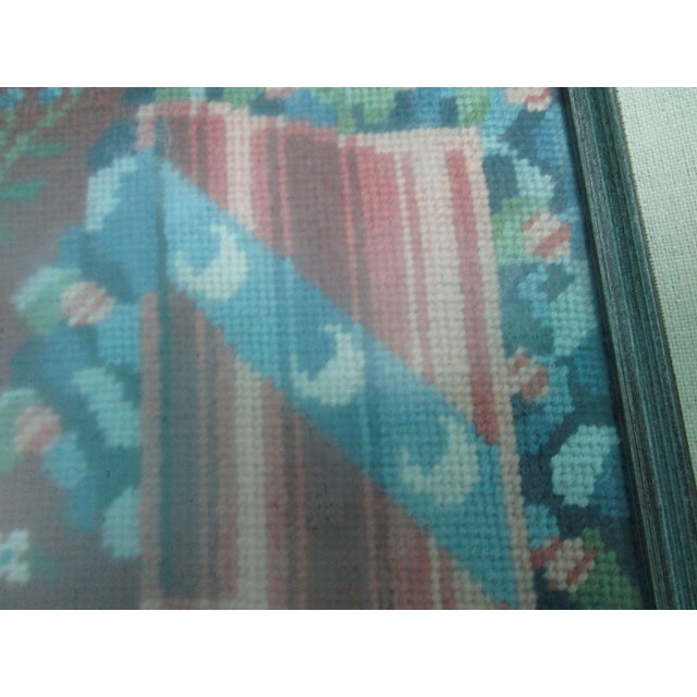 My Only Desire the Lady and the Unicorn Vintage Finished Needlepoint Framed Under Glass For Sale - Image 12 of 16