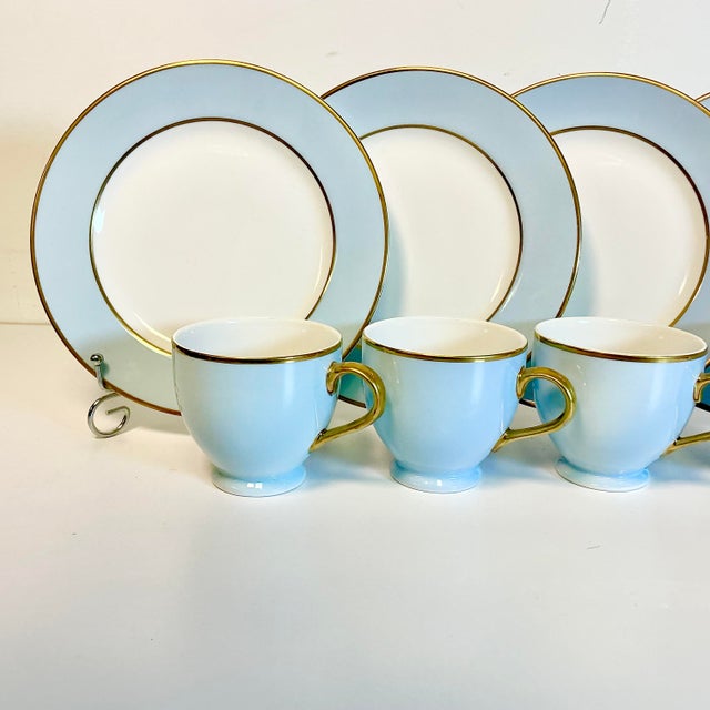 Vintage Coastal Hollywood Regency Ralph Lauren Hampton’s Tea Luncheon Plates, Cups - Set of 8 For Sale - Image 9 of 15