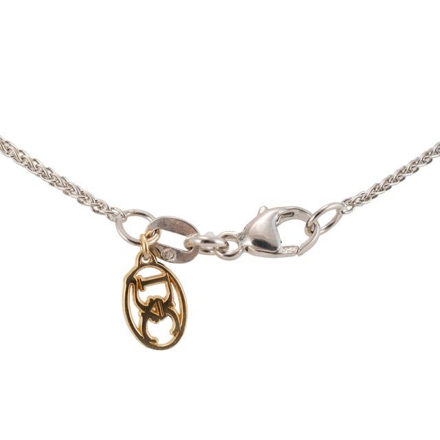 Ladies 18k White and Yellow Gold 0.72ct Round Diamond Solitaire Pendant Necklace For Sale In Houston - Image 6 of 8