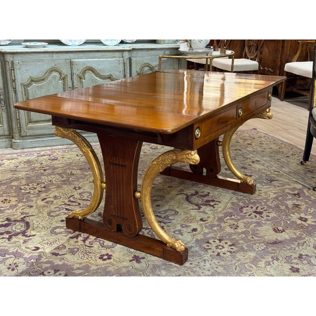 Early 19th Century Russian Mahogany and Parcel-Gilt Sofa Table For Sale - Image 4 of 11