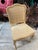 1970s Vintage Mid Century Tan Colored Chair With Floral Cushions For Sale - Image 5 of 5