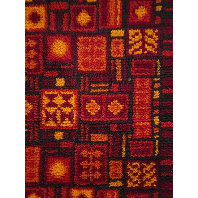 Mid-Century Modern German Handmade Wool Wall Tapestry, 1970s For Sale - Image 3 of 5
