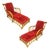 1980s Rare Paul Frankl Styled Faux Rattan Outdoor/Patio Chaise Lounge Chair, Pair For Sale