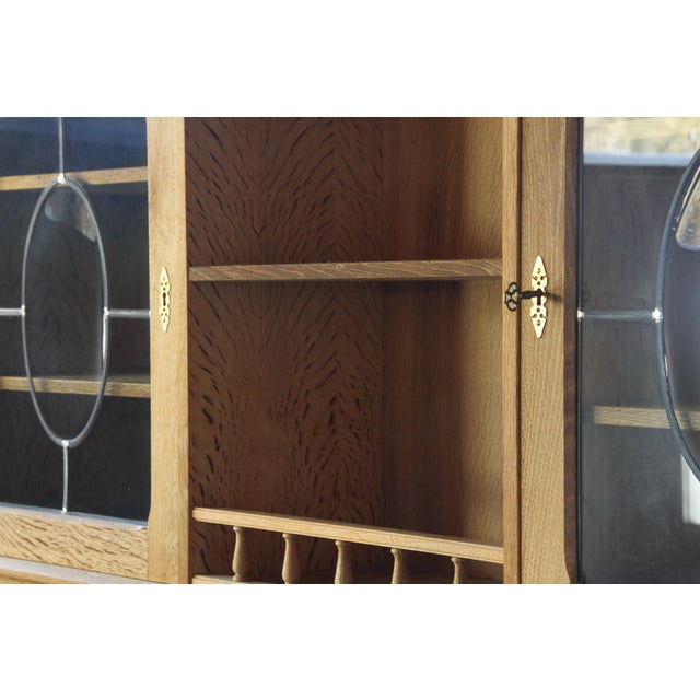 Vintage Danish Brutalist Light Oak Dining Cabinet in the style of Henning Kjærnulf, 1970s For Sale - Image 13 of 18