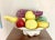 Ceramic Hand-Painted Large Fruit Basket With Gilt Accent For Sale - Image 4 of 6