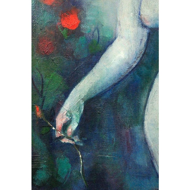 Blue Luciano Sopelsa, Nude Nudo Al Tramanto, 1975, Oil Painting on Canvas, Framed For Sale - Image 8 of 18