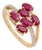 1.74ct Oval Ruby and Diamond Accent Cluster Ring in 14k Yellow Gold Size 9 For Sale
