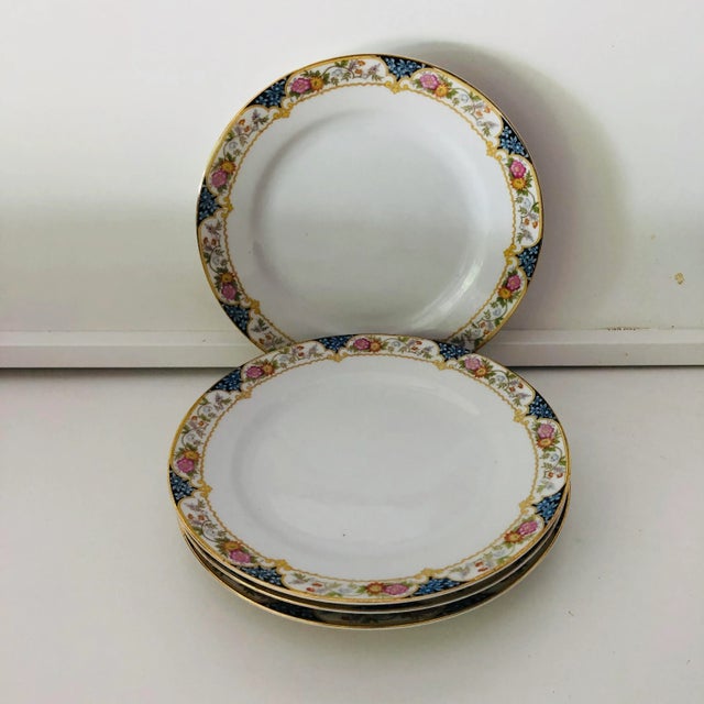 Shabby Chic Vintage Noritake "M" Nippon Fine China Salad Plates S/4 For Sale - Image 3 of 6