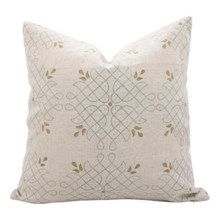 Fabdivine Block Print Handmade Pure Linen Pillow Covers 14x20 Inches -Alpana For Sale