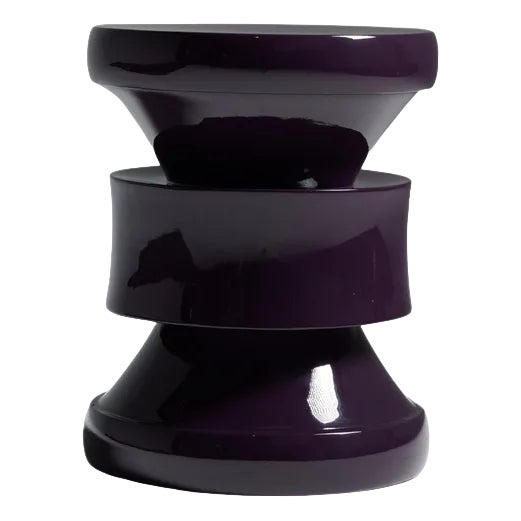 Barth Lacquered Stool by Le Berre Vevaud For Sale