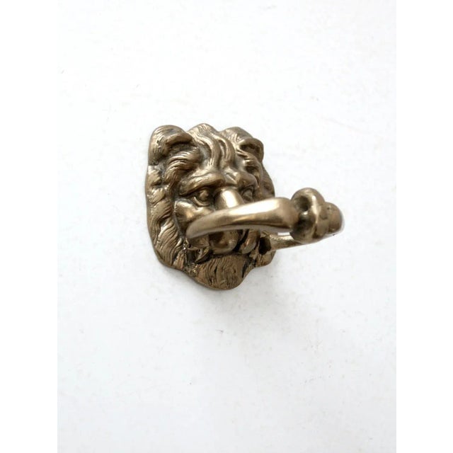 Traditional Vintage Brass Lion Door Knocker For Sale - Image 3 of 10