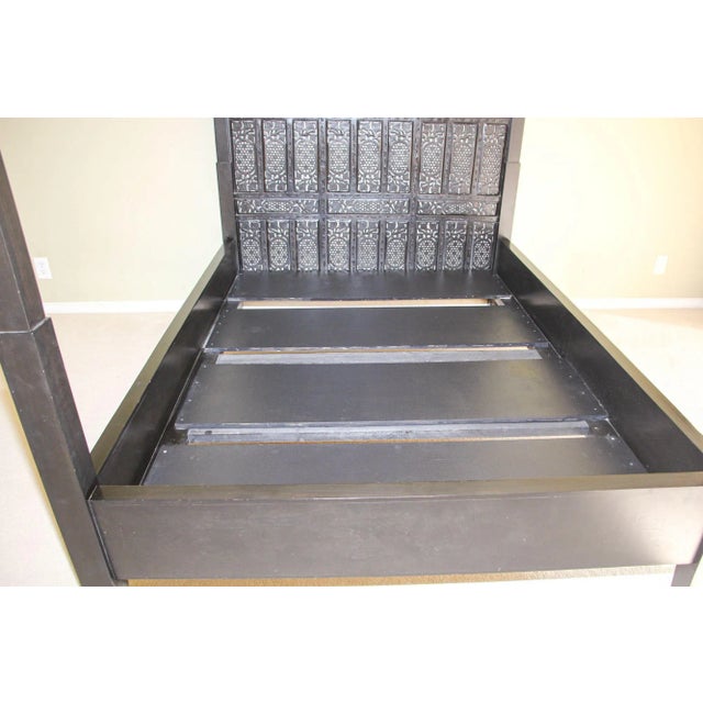 Late 20th Century Moroccan Poster Bed Anglo Indian Portuguese Baroque Lisbon Bed For Sale - Image 5 of 13