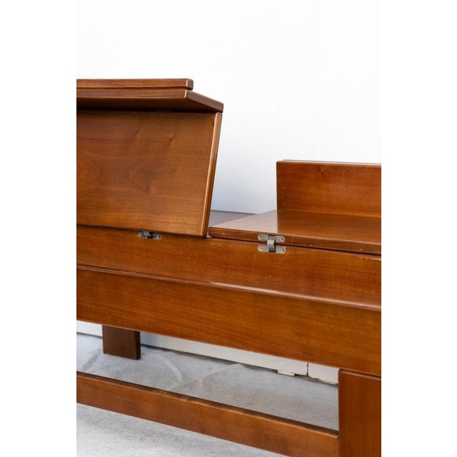 Brown Coffee Table in Walnut by Giovanni Michelucci, 1970s For Sale - Image 8 of 12