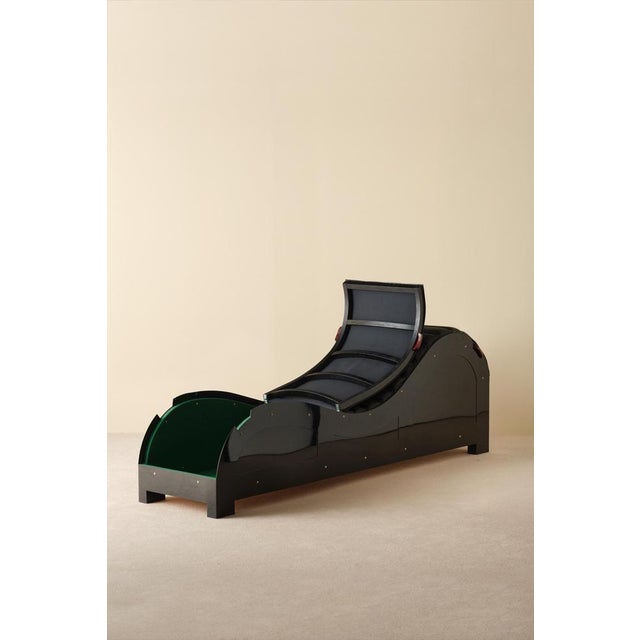 Brass and Leather Chaise Lounge by Mats Theselius, 1990s For Sale - Image 4 of 12