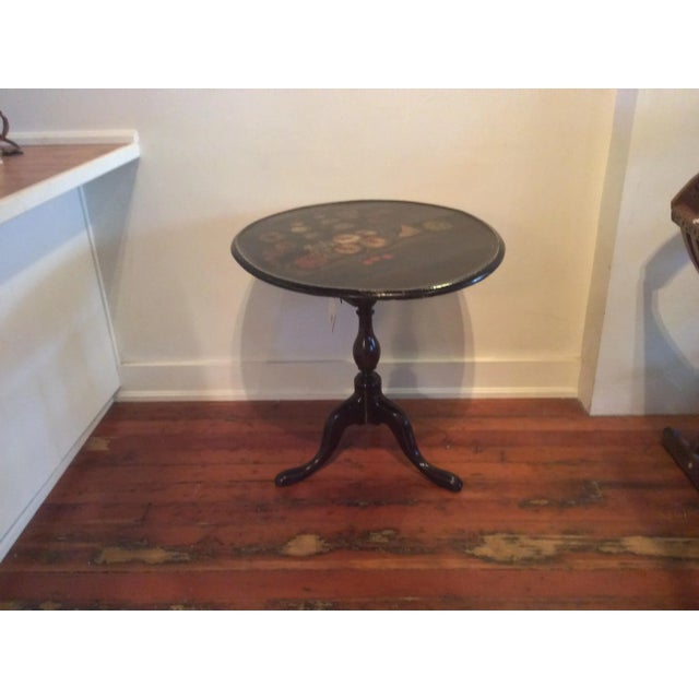Wood 18th Century Dutch Tilt Top Table With Still Life For Sale - Image 7 of 11