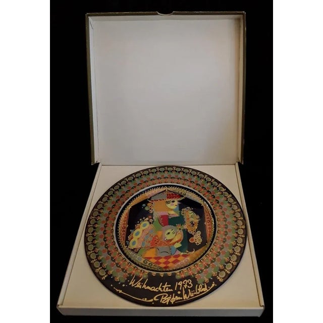 Rosenthal Christmas Wall Plate in Glass by Björn Wiinblad for Rosenthal, 1973 For Sale - Image 4 of 4