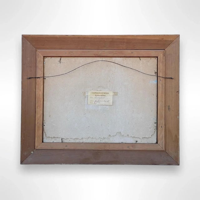 Blue Mid-Century San Diego Waterfront Oil Painting of Coronado Ferryboat, Signed & Framed Vintage Art For Sale - Image 8 of 9