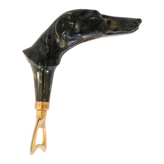 Vintage Comoy's of London Greyhound Whippet Head Bottle Opener Made in Italy For Sale