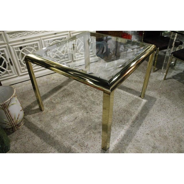 Vintage Design Institute of America DIA Brass Dining Table Game Table For Sale - Image 5 of 11
