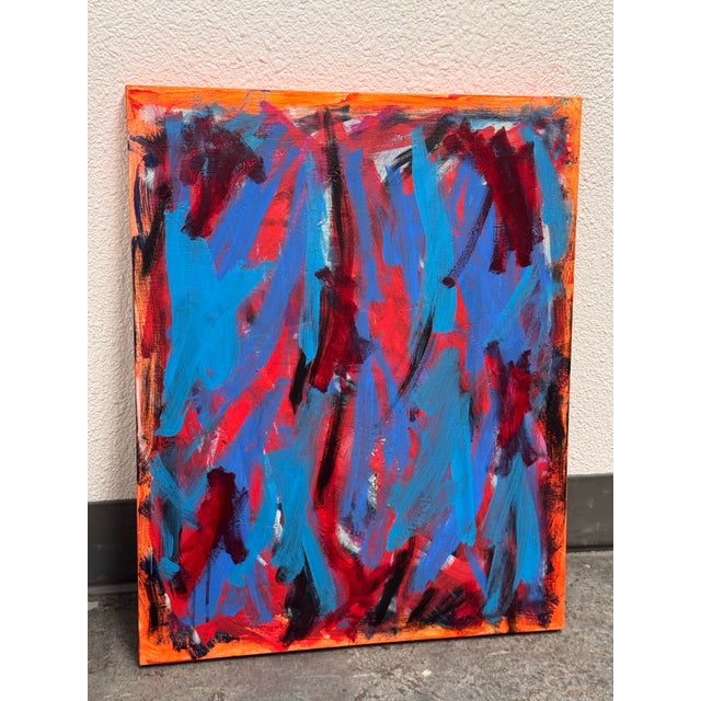 Design Plus Gallery presents a Circa 2025 Acrylic On Canvas by artist John Fooks. Dynamic gestural brushwork in vivid...