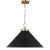 Chapman & Myers by Visual Comfort Studio Wellfleet Medium Wide Pendant, Midnight Black & Burnished Brass For Sale