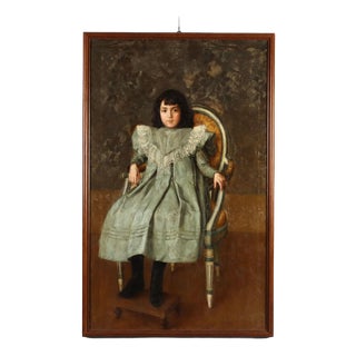 Giovanni Galfré, Portrait of a Young Girl, Oil on Canvas For Sale