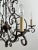 Metal Late 20th Century French Art Nouveau Style Metal & Crystal 6 Light Scroll Chandelier For Sale - Image 7 of 11