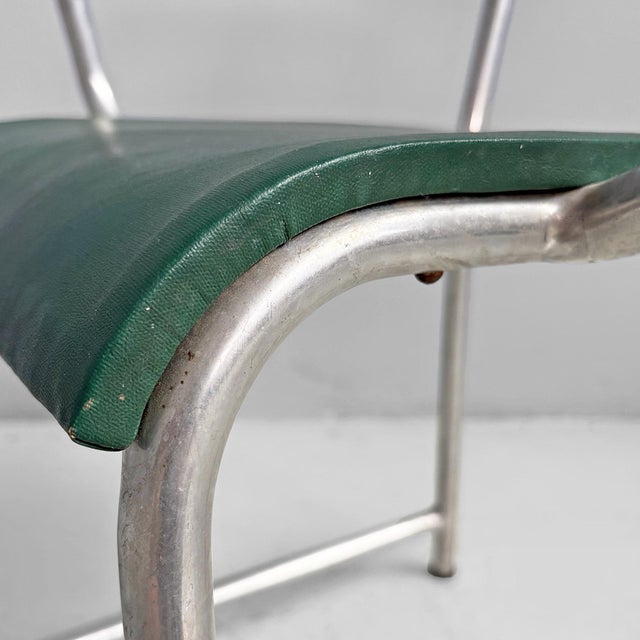 Italian Metal and Faux Leather Chairs by Maltoni Carlo Arredi Metallici, 1930s, Set of 2 For Sale - Image 10 of 18
