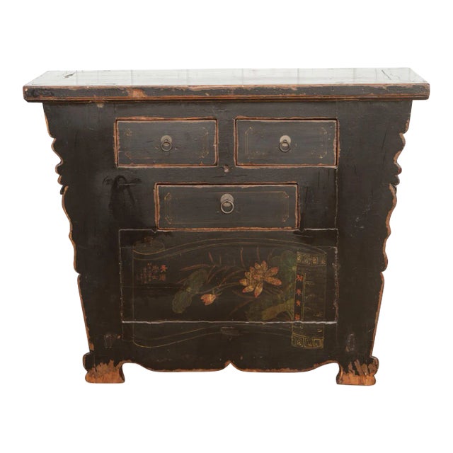 Antique Painted Black Mongolian Dresser For Sale