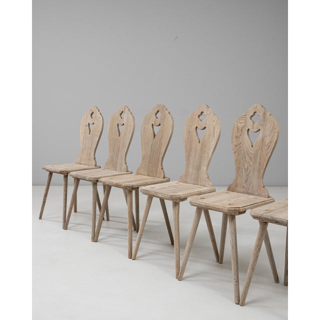 20th Century French Oak Alpine Dining Chairs - Set of 6 For Sale - Image 10 of 18