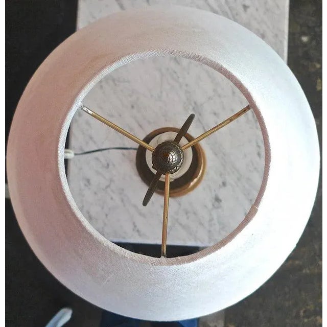 French 19th Century Hand Carved Hand Painted Gold Leaf Wood Candlestick Lamp For Sale - Image 10 of 11