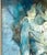 Sky Blue Mid-Century Signed Impressionist Portrait Oil Painting For Sale - Image 8 of 12
