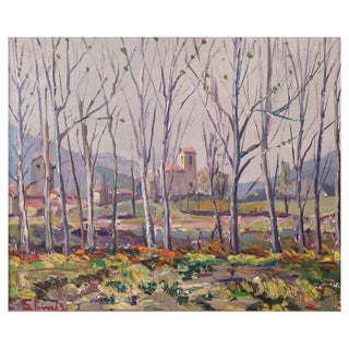 Post Impressionist Artist, Landscape, Late 20th Century, Oil on Board, Framed For Sale