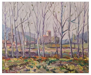 Post Impressionist Artist, Landscape, Late 20th Century, Oil on Board, Framed