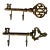 Pair of Vintage Brass Wall Key Hangers For Sale